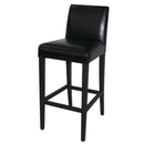 Bolero Black Faux Leather High Bar Stool with Full Back