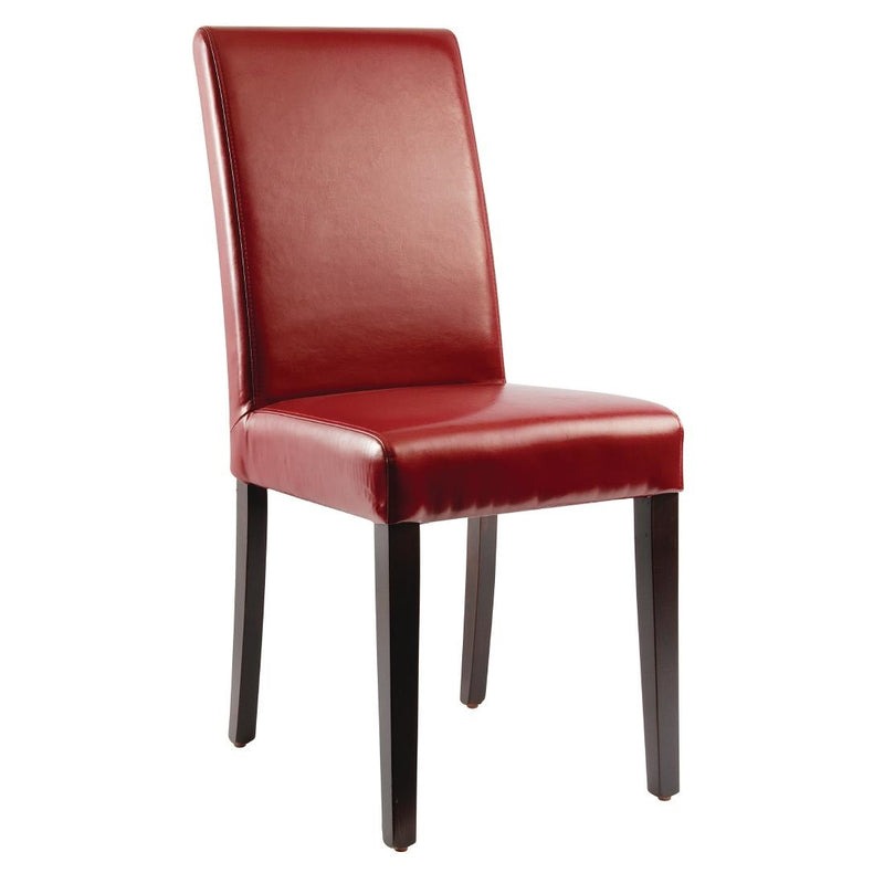 Bolero Faux Leather Dining Chair Dark Red (Box 2)