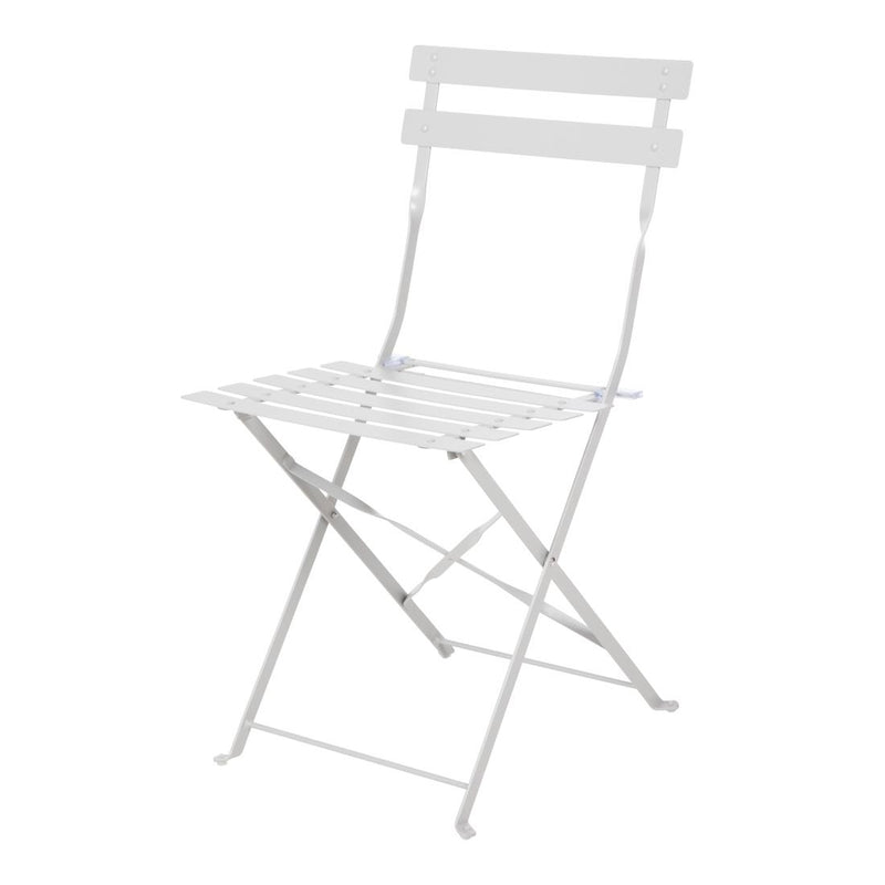 Bolero Grey Pavement Style Steel Folding Chairs (Pack 2)