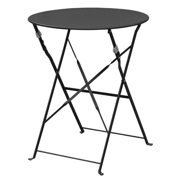 Bolero Black Pavement Style Steel Table 600mm Round