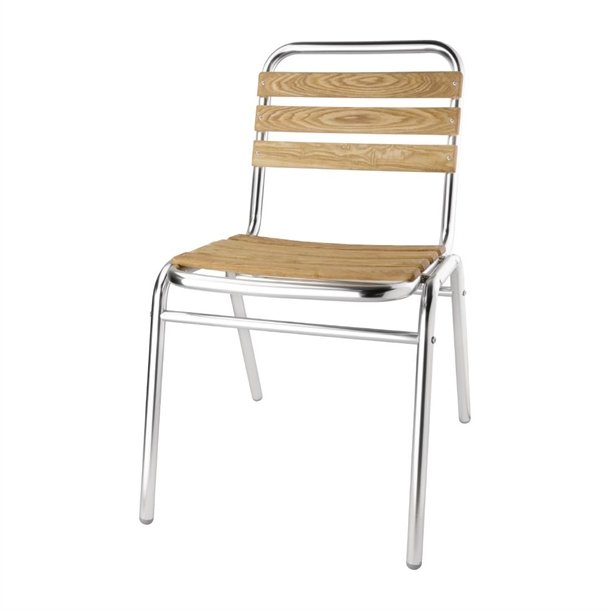 Bolero Aluminium & Ash Bistro Sidechair (Pack 4)