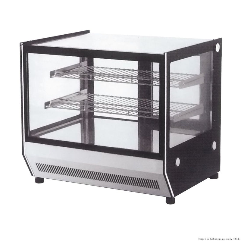 Counter Top Square Glass Cold Food Display 900x530x730mm