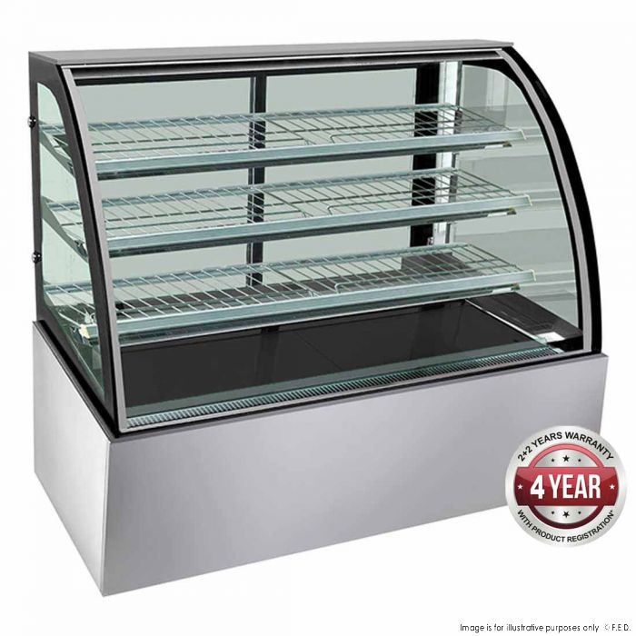 Curved Glass Hot Food Showcase 900x740x1350mm