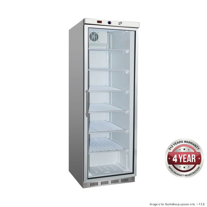 Thermaster 361L Single Glass Door S/S Freezer 600 x 600 x 1850mm