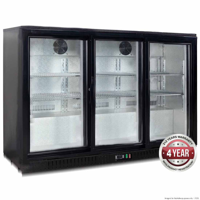 Thermaster 330L Three Sliding Door Bar Cooler 1350 x 530 x 835mm