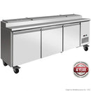 Thermaster 1101.7L Three Door S/S Pizza Bench 2393 x 820 x 1020mm