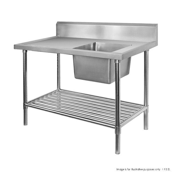 Single Sink Bench - Right Handed 2400x600x900mm