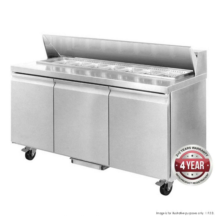 Thermaster 340L S/S Salad Bench Fridge with S/S Lid 1500 x 750 x 1080mm