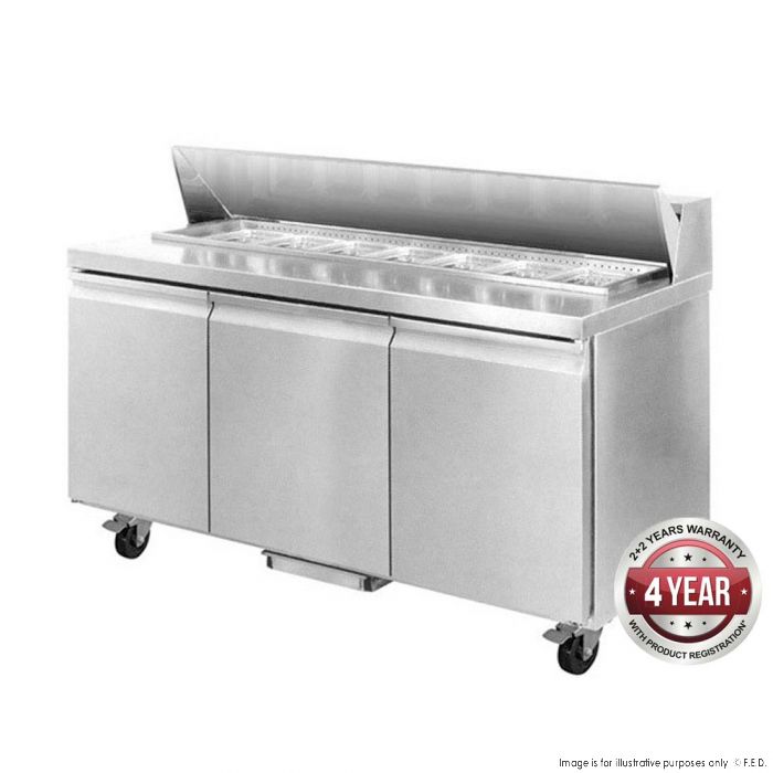 Thermaster 390L S/S Salad Bench Fridge with S/S Lid 1800 x 750 x 1080mm