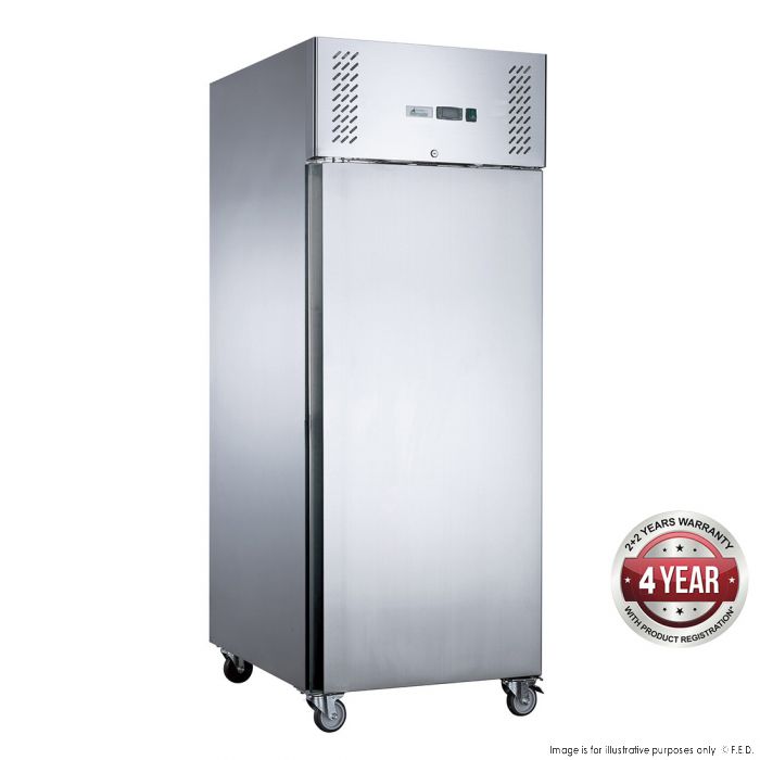 600L S/S Single Full Door Upright Fridge 680x810x2000mm 210W/10A