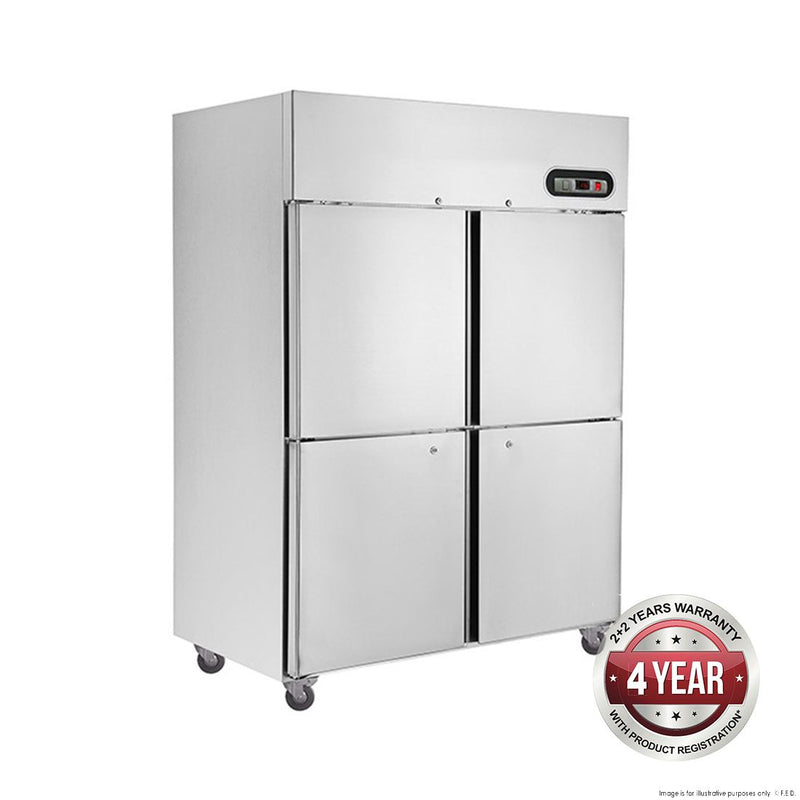 Thermaster 1000L Four Split S/S Door Upright Fridge 1220 x 760 x 1980mm