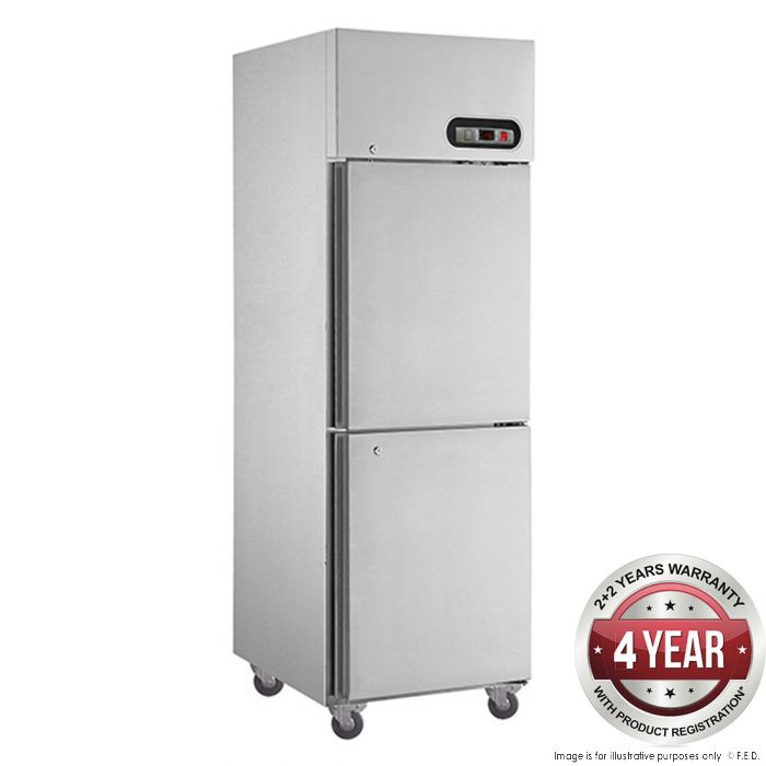 Thermaster 500L Two Split S/S Door Upright Fridge 620 x 760 x 1980mm