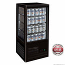 Thermaster 78L Four Sided Black Colourbond Countertop Display Fridge 428 x 386 x 1000mm