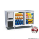 Thermaster 212L S/S Double Glass Door Bench Fridge 1200 x 700 x 850mm