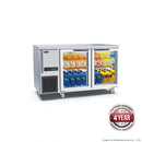 Thermaster 315L S/S Double Glass Door Bench Fridge 1500 x 700 x 850mm