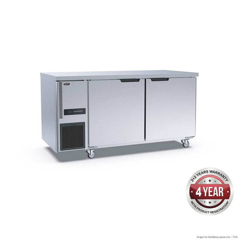 Thermaster 236L S/S Double Door Bench Fridge 1500 x 600 x 850mm