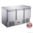368L Three Door S/S Benchtop Fridge 1365x700x900mm 255W/10A