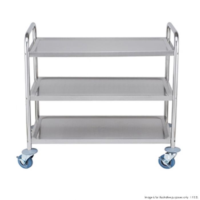 S/S Trolley with 3 Shelves